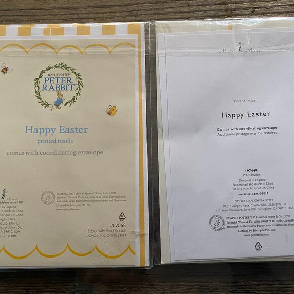 5 NWT BEATRIX POTTER PETER RABBIT EASTER CARDS - Picture 5 of 5